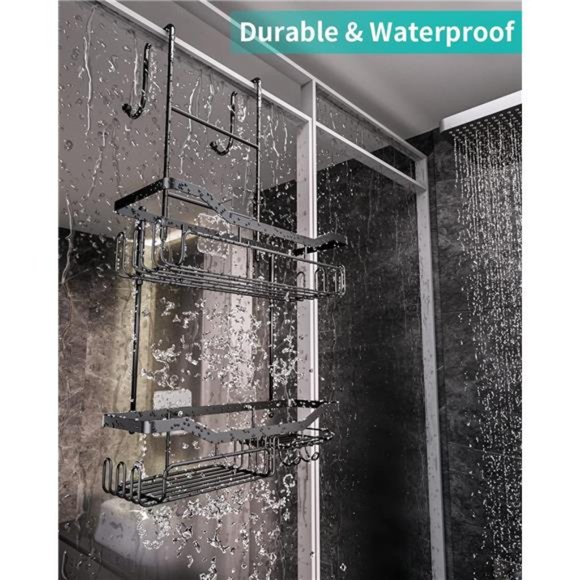 Hanging ShowerCaddy Over the Door with SoapHolder,No Drilling Adhesive Organizer - Picture 3 of 7